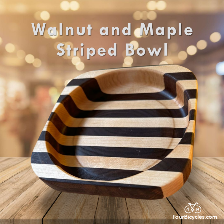 Walnut and Maple Striped Bowl